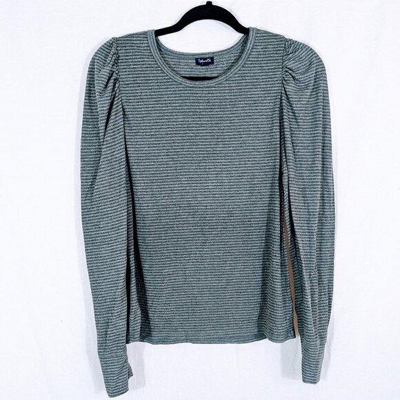 Splendid Grey Glittery Striped Stretch Top Size XL - Picture 1 of 5